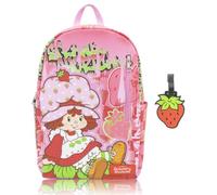 Stitch, Hello Kitty, SpongeBob or Miles Morales Backpack for Teens with Rubber Luggage Tag, Strawberry Shortcake, 16", Daypack Backpacks