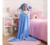Stitch Hooded Blanket Warm Wrap Ultra Supersoft Kids Plush Wearable 3D Throw OHS Blue One Size