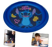 Stitch Kids Plate BPA-Free 21.5cm - Reusable Plastic Tableware with Raised Edges, Printed Breakfast Lunch Dinner Plate for Children 4+ Years