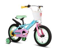 STITCH Macaron 14 Inch Kids Bike for 3-5 Years Old, 14 Inch Girls Bike with Baskets & Stabilisers, Children Bicycle