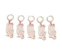 Stitch Markers Owl Pendant Knitting Stitch Marker Rings for Scarves Hats Sweaters Metal Rose Golden 5PCS