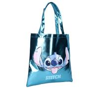Vadobag Disney Lilo and Stitch Metallic Moves - Shopping Bag - Size 37 x 36 x 2 cm - Metallic Turquoise, turquoise, 37 x 36 x 2 cm