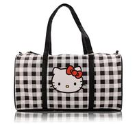 Stitch, Minnie, Mickey, Pooh, Harry Potter, or Jack Skellington 16" Leather Mini Travel Bag, Duffle Bag, Overnight Bag, Weekender Bag for Women, Men, Adults, Hello Kitty - Black, 15"