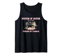 Stitch N' Bitch Social Club Fueled By Fabric Quilting Sewing Tank Top