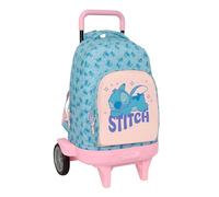 STITCH OHANA - Large Backpack with Wheels, Compact Evolution, Removable, Ideal for Children of Different Ages, Comfortable and Versatile, Quality and Resistance, 33 x 22 x 45 cm