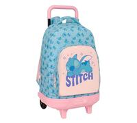 STITCH OHANA - Large Backpack with Wheels, Compact, Removable, Ideal for Children of Different Ages, Comfortable and Versatile, Quality and Resistance, 33 x 22 x 45 cm
