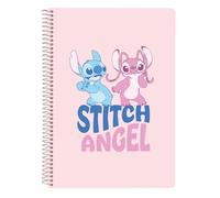 STITCH OHANA - Notebook 80 A5 Sheets, Hard Cover, Ideal for Children of Different Ages, Comfortable and Versatile, Quality and Resistance, 15.5 x 22 cm