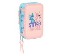 STITCH OHANA - School Pencil Case with 37 Tools Included, Children's Pencil Case, Child, Ideal for Children from 5 to 14 Years, Comfortable and Versatile, Quality and Resistance, 12.5 x 5.5 x 19.5 cm
