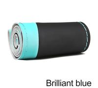 Stitch On Design Microfiber Leather Steering Wheel Cover Fits For 15 Inch Wheels, Comfortable and Stylish (bright blue)