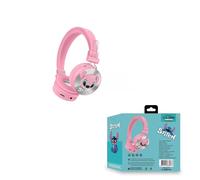 (Stitch Pink02) Kids Headset Cartoon Wireless Bluetooth Headphones