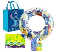 Stitch Pool Toys Set for Kids - Disney Gift Bundle with Inflatable Swim Ring, Goggles, Tote Bag, Stickers, and More | Lilo and Stitch Beach Toys for Boys, Girls