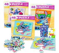 Stitch Puzzle Sets for Kids - Bundle with 3 Disney Puzzles 48 Pc Plus Stickers, and More | Disney Lilo and Stitch Jigsaw Puzzle Kids, Girls, Boys