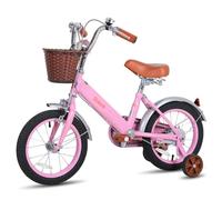 STITCH Retro 16 Inch Kids Bike with Stabilisers&Basket,Girls Bike for Ages 4-7 Years Old Girls,Pink…