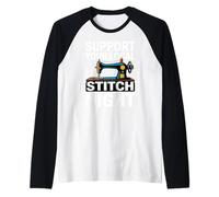 Stitch Retro Needle Sewing Machine Thread Vintage Raglan Baseball Tee