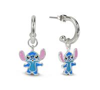 Stitch Silver Plated Drop Hood Earrings, Featuring Adorable Stitch Charm
