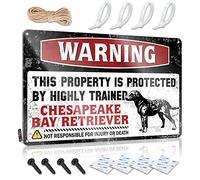 Stitch Soft Bath Signs - Warning This Property Is Protected By A Highly Trained Chesapeake Bay Retriever Classic Metal Wall Art Ready To Hang For Bathroom(20X30CM)