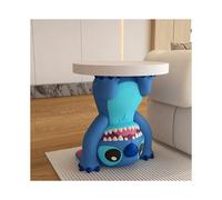 (Stitch) Stitch-Themed Resin Coffee Table - Cute Blue Creature Design With White Cup & Saucer, Durable Plastic Frame, No Assembly Required