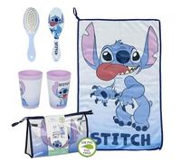 Stitch Travel Toiletry Bag Includes a Hairbrush, Microfiber Towel, and Multi-Purpose Beaker for Kids