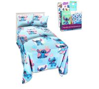 Stitch Twin Size Bedding Set for Toddlers - Lilo and Stitch Twin Bedding Bundle Includes Stitch Sheets with Flat Sheet, Fitted Sheet, and Pillowcase f