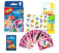 Stitch UNO Card Game Set - Bundle with Disney UNO Deck for Kids Plus Stickers, More | Lilo and Stitch Card Game for Kids, Family Game Night