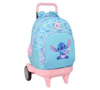 STITCH WAVES - Large Backpack with Wheels, Compact Evolution, Removable, Ideal for Children of Different Ages, Comfortable and Versatile, Quality and Resistance, 33 x 22 x 45 cm