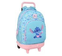 STITCH WAVES - Large Backpack with Wheels, Compact, Removable, Ideal for Children of Different Ages, Comfortable and Versatile, Quality and Resistance, 33 x 22 x 45 cm