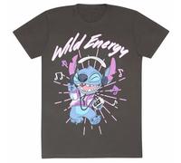 Official Lilo & Stitch Wild Energy Unisex Light Graphite T-Shirt, Small