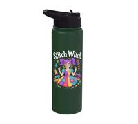 Stitch Witch Colorful Sewing Enthusiast Stainless Steel Insulated Water Bottle