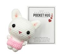 Stitch-Witch Easter Egg Stuffers, Artisanal Crochet Finished Poket Hug Token, Handmade Emotional Support Gifts Crochet Bunny, Greeting Cards