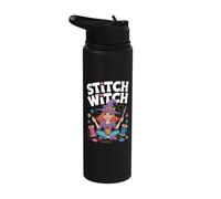 Stitch Witch Enchanting Sewing Magic Design Stainless Steel Insulated Water Bottle