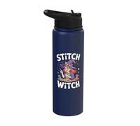 Stitch Witch Fun Crafty Sewing Enthusiast Stainless Steel Insulated Water Bottle