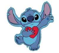 Stitch With Heart Shaped Foil Balloon 75cm x 86cm