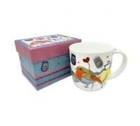 Stitched Birdies Bone China Mug with Gift Box