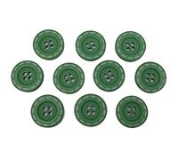 Stitched Edge Effect Four Hole Buttons 17mm Pack of 10 (Dark Green)
