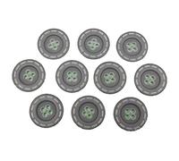Stitched Edge Effect Four Hole Buttons 17mm Pack of 10 (Grey)