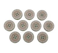 Stitched Edge Effect Four Hole Buttons 17mm Pack of 10 (Light Brown)