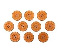 Stitched Edge Effect Four Hole Buttons 17mm Pack of 10 (Orange)