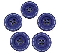 Stitched Edge Effect Four Hole Buttons 17mm Pack of 5 (Purple)