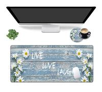 Stitched Edge Large Mouse Pad Mouse Mat Non-Slip Rubber Base for Laptop PC Office Working Gaming Desk Pad Desk Mat Laptop,Office Cup Coasters,Live Love Laugh