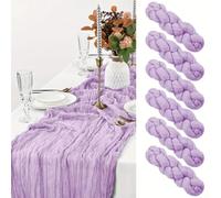 Stitched Edge Table Runners 6 Pack Fray Resistant Design(Light purple)