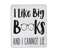 Stitched Edges Mouse Pad, Book Addict rian I Like Big Books and I Cannot Lie Mouse Mat Washable Keyboard Pad 25X30cm for Laptop Typing Office