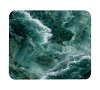 Stitched Edges Mouse Pad Custom Personalized Green Marble Texture Picture Gaming Mousepad Desk Pad 25x30cm for Work,Studying,Computer