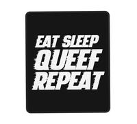 Stitched Edges Mouse Pad, Eat Sleep Queef Repeat Mousepads Washable Keyboard Pad 25X30cm for Typing Work Studying