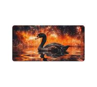Stitched Edges Mouse Pad Fantasy Black Swan Computer Keyboard Mouse Mat 30x60cm Large Desk Pad for Keyboard Computer PC Gamer Desk Office