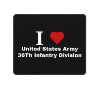 Stitched Edges Mouse Pad, I Love United States Army 36Th Infantry Division, Soft Mousepads, Desk Pad, 25X30cm, Studying, Office, PC