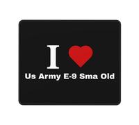 Stitched Edges Mouse Pad, I Love Us Army E-9 Sma Old, Spill-Resistant Gaming Mousepad, Desk Pad, 25X30cm, Studying, Game, Laptop