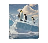 Stitched Edges Mouse Pad, Penguins On The Iceberg, Comfortable Mousepads, Desk Pad, 25X30cm, PC, Typing, Gamer
