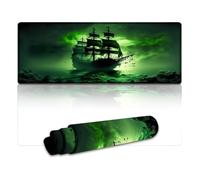 Stitched Edges Mouse Pad Sailing Pirate Ship Computer Keyboard Mouse Mat 30x80cm Desk Pad for Computer And Laptop Home Office Gaming