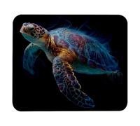 Stitched Edges Mouse Pad Sea Ocean Animal Turtle tract Art Office Mousepad Desk Pad 25x30cm for Work,Computer,Studying