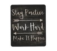 Stitched Edges Mouse Pad, Stay Positive Work Hard and Make It Happen Office Mousepad Spill-Resistant Desk Mats 25X30cm for Work Laptop Studying